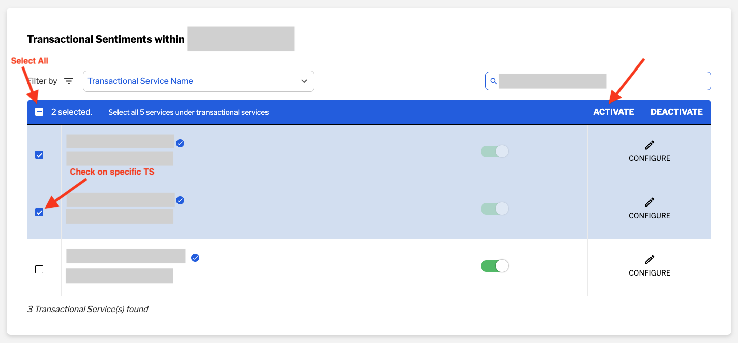 Enable Sentiments for Multiple TS